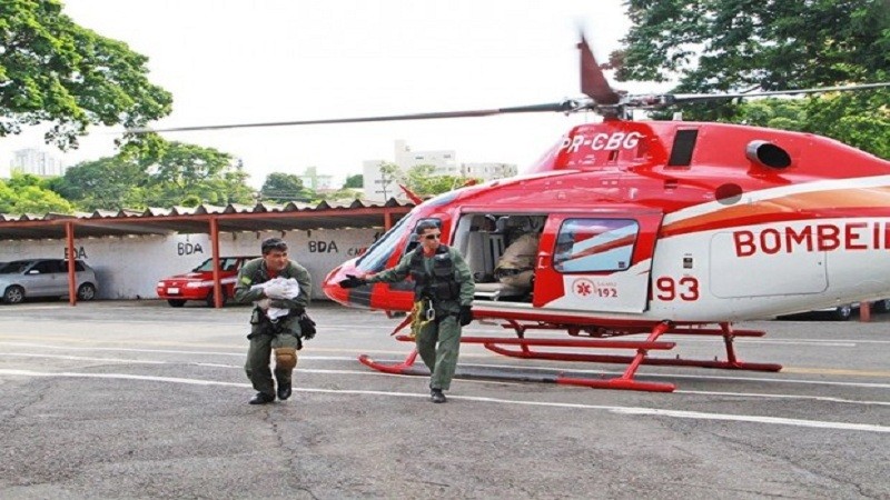 Exercício de treinamento da unidade. (Foto: Corpo de Bombeiros) 