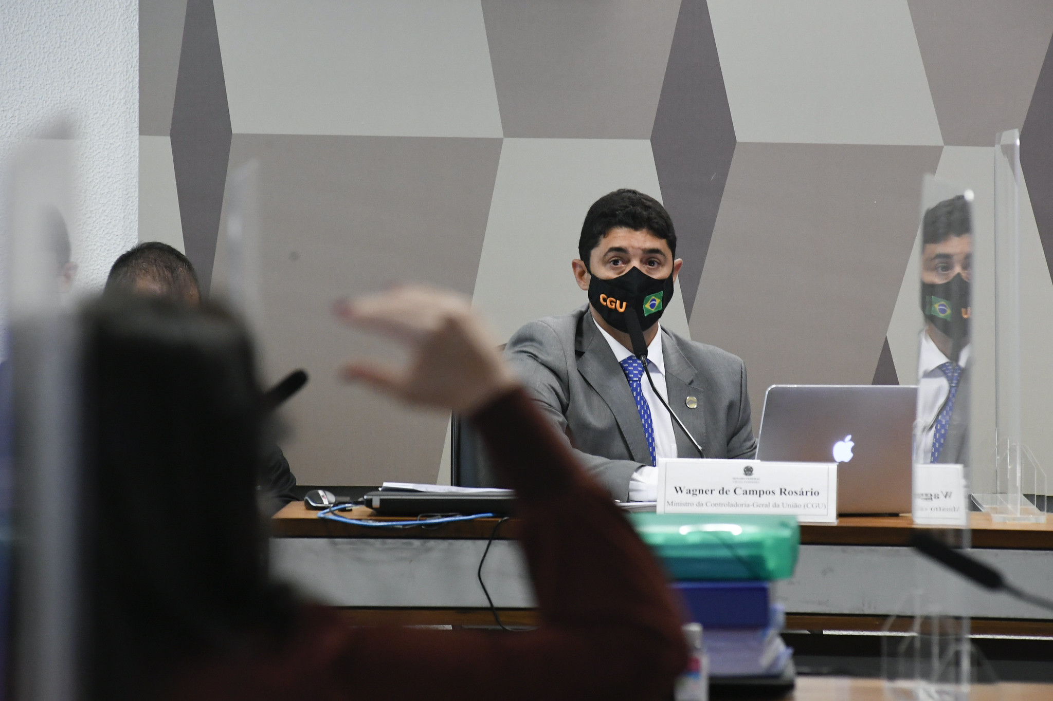 Wagner Rosário presta depoimento a comissão sobre negociações de vacinas e a Precisa Medicamentos | Foto: Reprodução