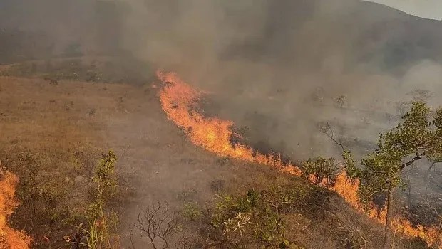 Segundo o coordenador da força-tarefa, capitão Luiz Antônio Dias Araújo, dois focos oferecem mais riscos ao Parque Nacional; os demais seguem monitorados para evitar reignição do fogo. | Foto: Reprodução