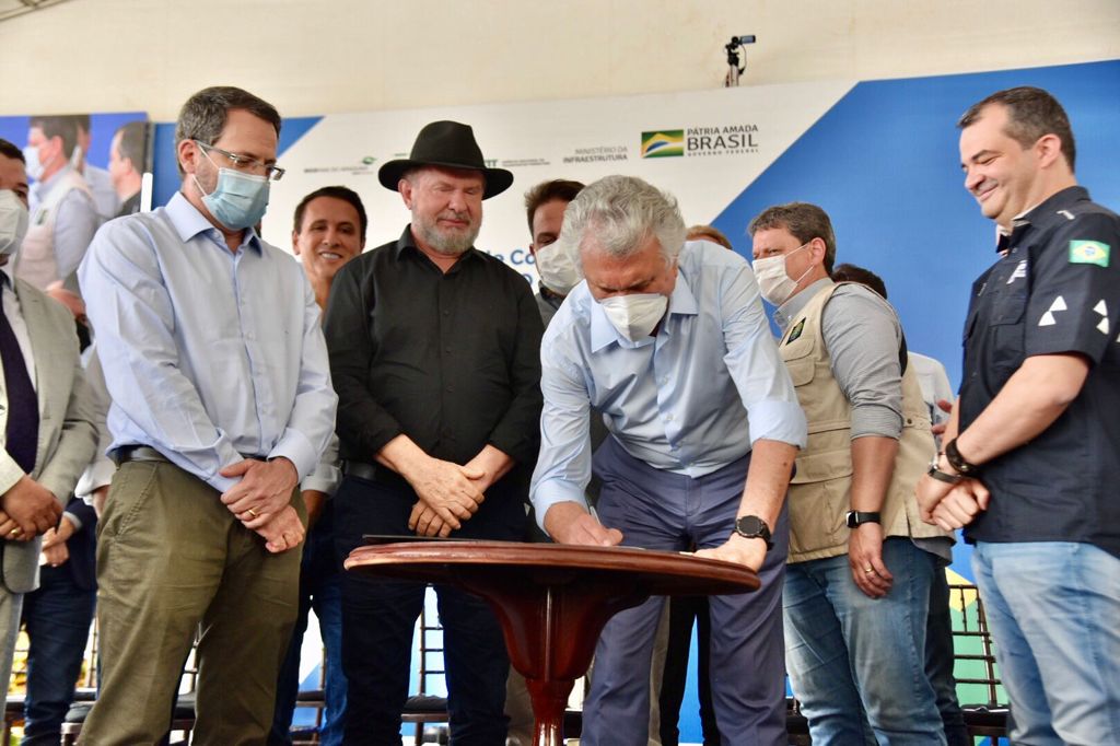 Evento em Anápolis teve a presença virtual de Bolsonaro; Caiado teceu elogios às obras e auxílio do presidente durante a pandemia. | Foto: Reprodução