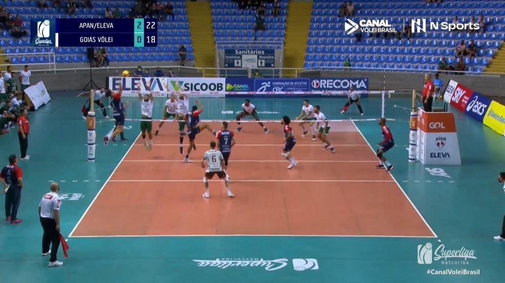 Equipe esmeraldina ficou próxima de vencer o primeiro set, perdendo apenas por dois pontos | foto: Reprodução NSports