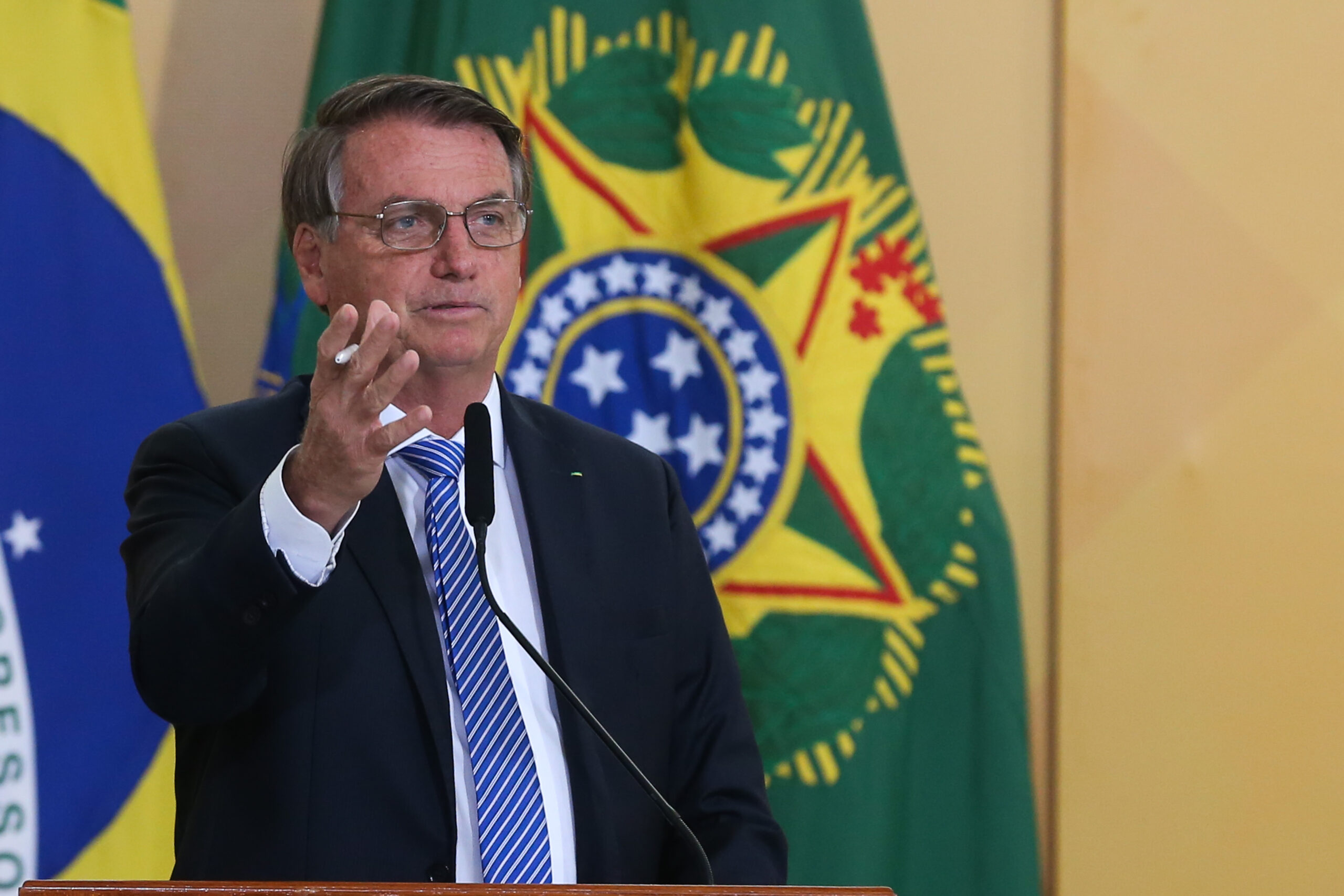 O presidente Jair Bolsonaro participa do lançamento do Programa Brasil Fraterno – Comida no Prato