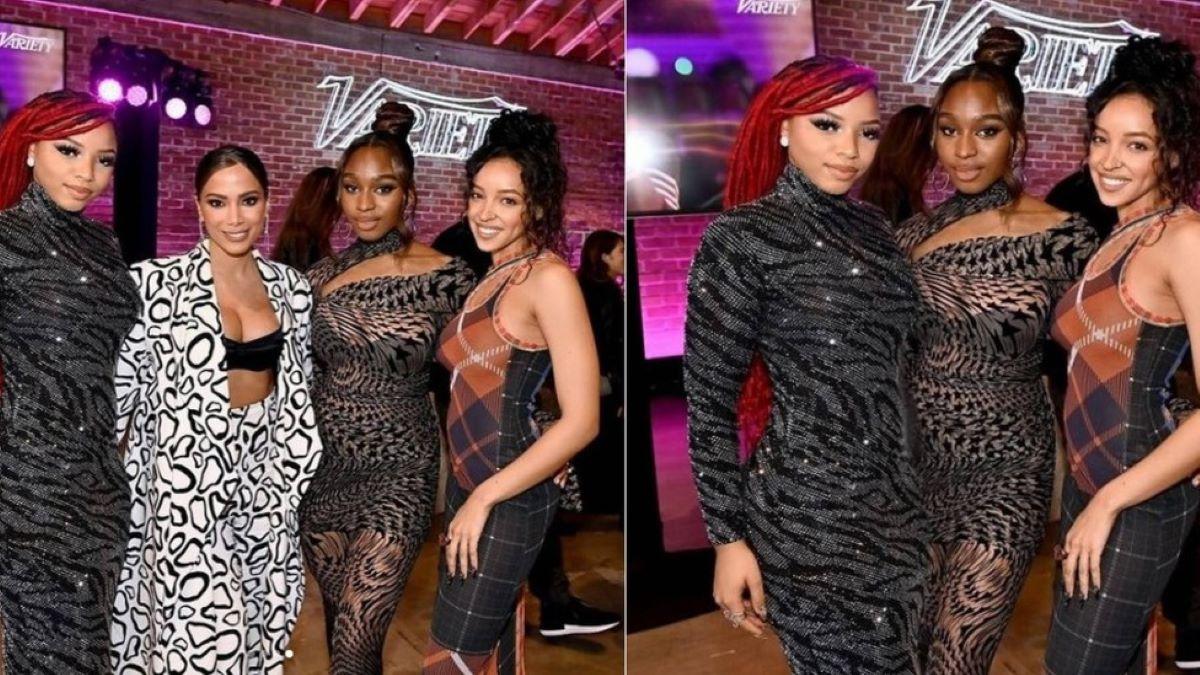 Tinashe publicou a imagem modificada, mas manteve a original no fim da galeria de fotos. Fãs de Anitta criticaram a ação. | Foto: Reprodução