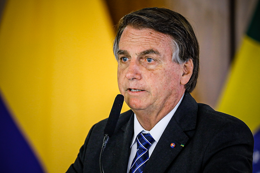 (Brasília - DF, 19/10/2021) Presidente da República, Jair Bolsonaro durante a declaração de Imprensa.
Foto: Isac Nóbrega/PR