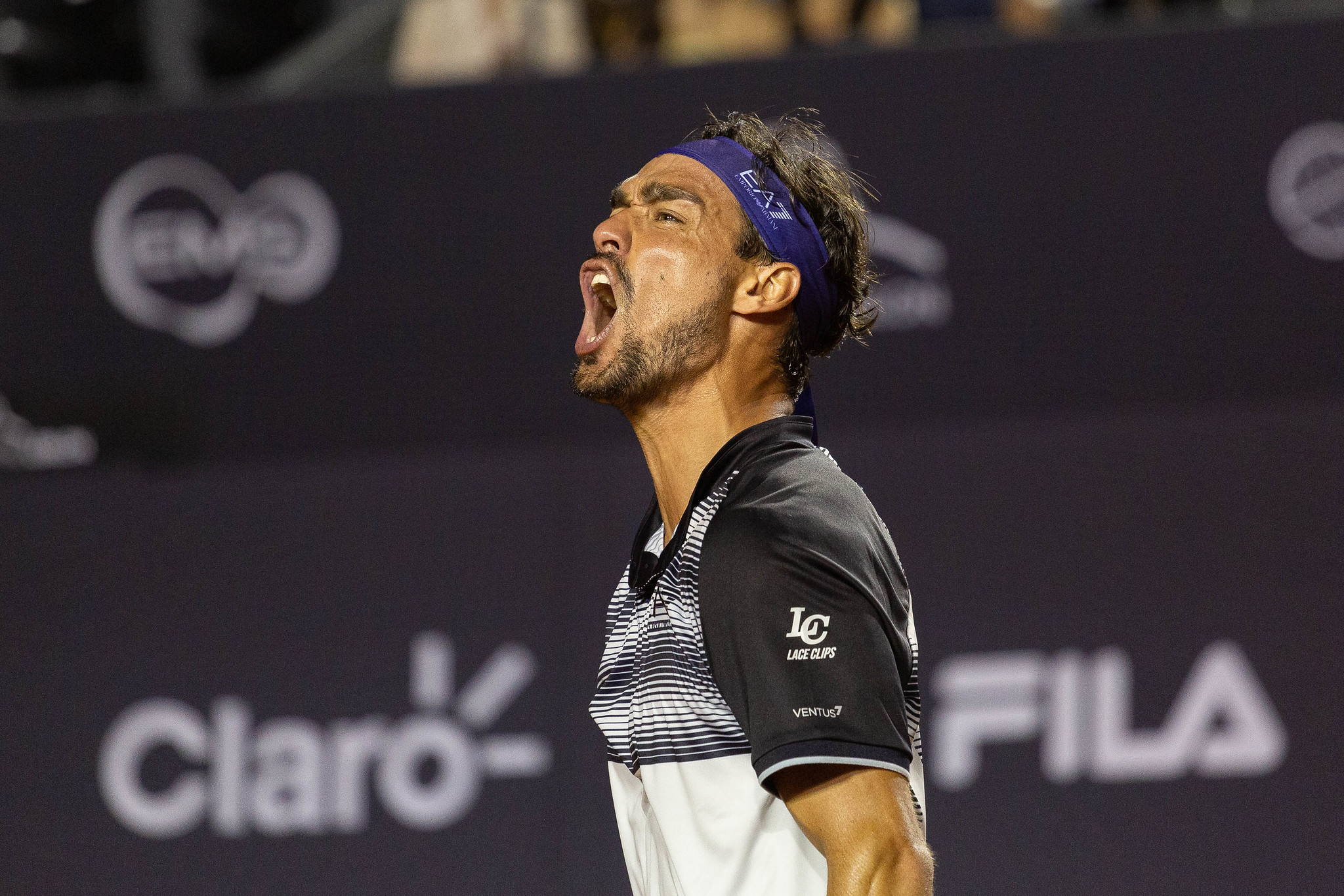 Italiano, que também avançou nas duplas, terá pela frente argentino Coria; já campeão de 2018 encara espanhol Andujar | Foto: Rio Open/Fotojump