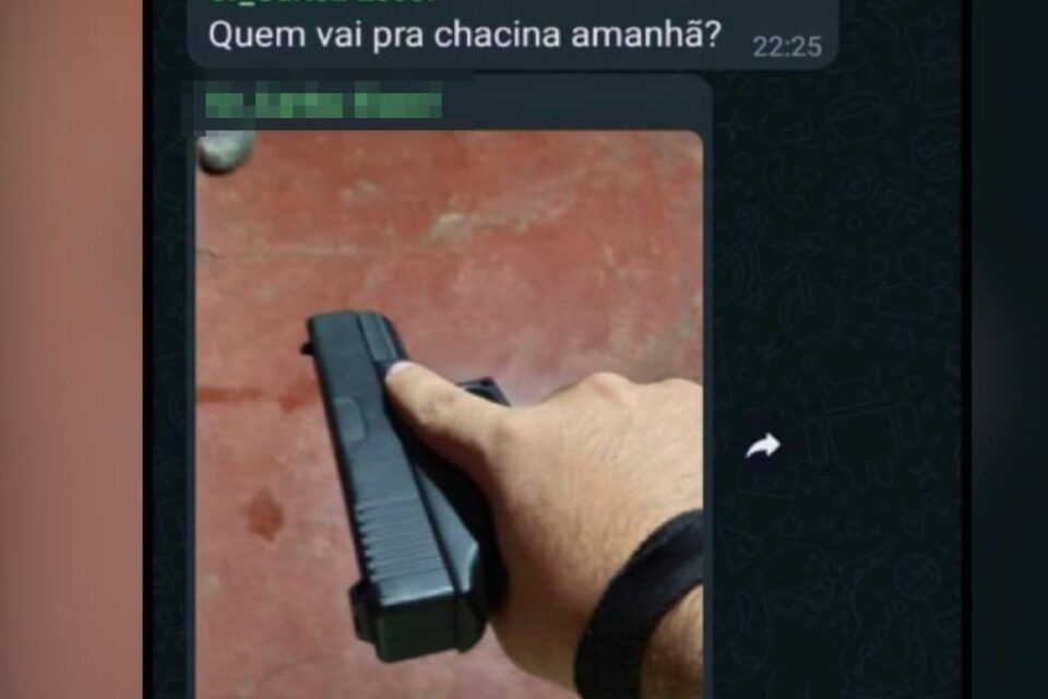 A Polícia Militar foi até a caso do estudante e descobriu que, na verdade, se tratava de uma arma de brinquedo | Foto: Reprodução