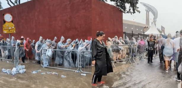 As chuvas constantes têm se mostrado um grande obstáculo desde a ida ao estádio, até a saída | Foto: Reprodução/Twitter