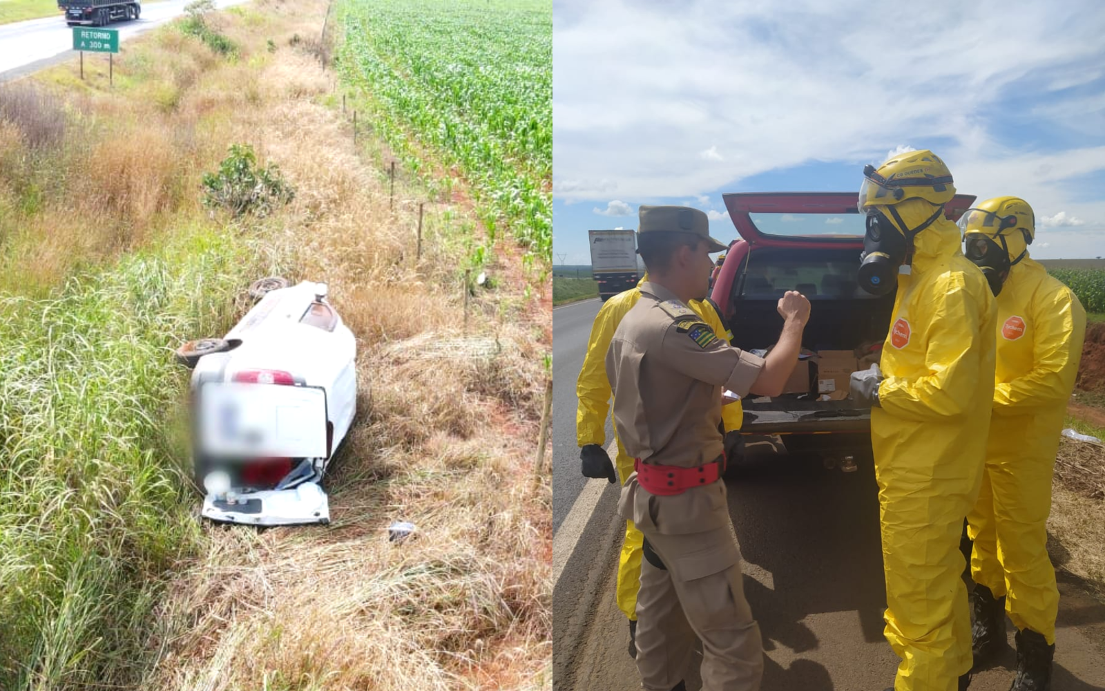 Juntamente com técnicos da Comissão Nacional de Energia Nuclear (CNEN), os bombeiros verificaram que o produto se tratava do Flur-Ipen, fluoreto de sódio (18 F) | Foto: CBMGO