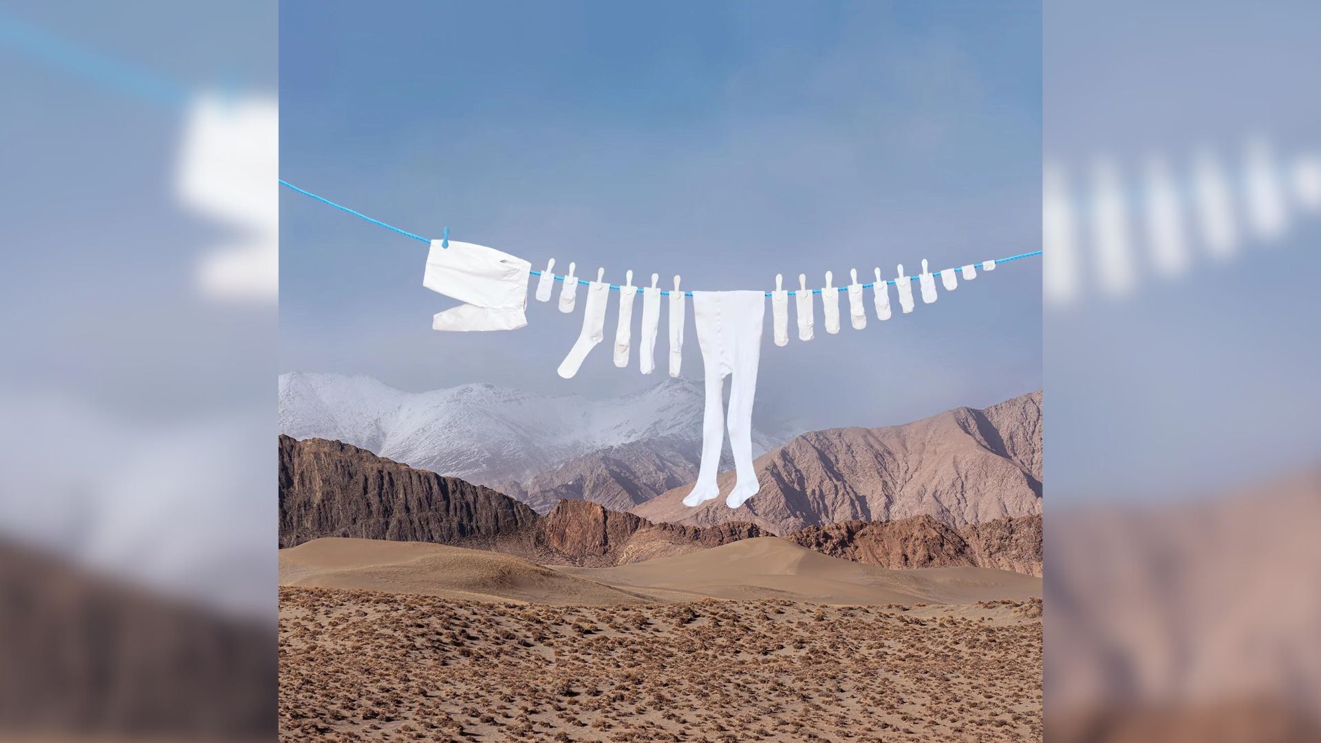 Em nova coleção, as artes são em belíssimas paisagens com roupas estendidas | Foto: Helga Stentzel/ Arquivo pessoal