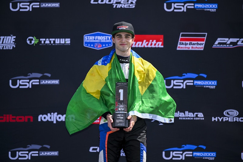 Brasileiro da DEForce Racing dispara na frente e assume a ponta da tabela do campeonato de pilotos (Foto: USF Juniors Media)