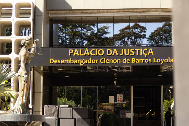 Goiania, Goiás, Brazil – June 22, 2022: Detail of the Court of Justice of the State of Goias - TJGO