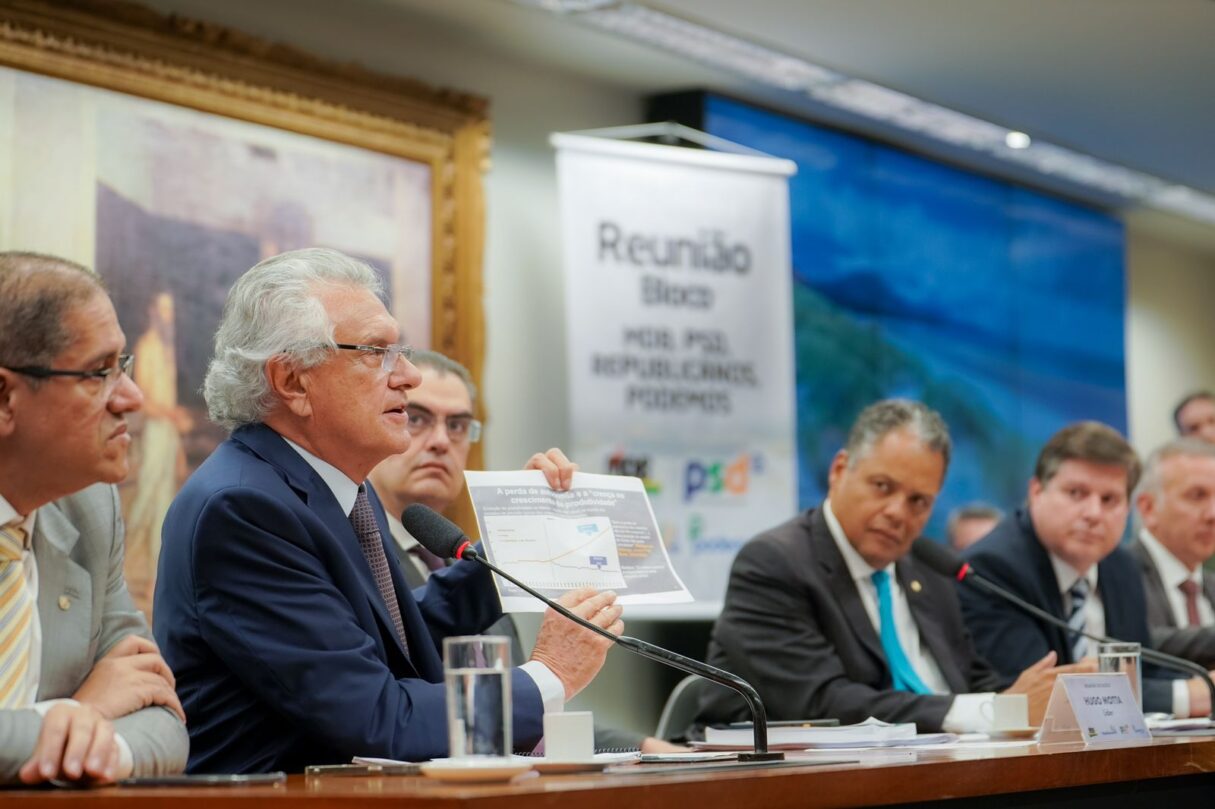 Caiado esteve em Brasília nesta terça-feira (04/07) para tentar influir no texto, evitando consequências na arrecadação | Foto: Reprodução