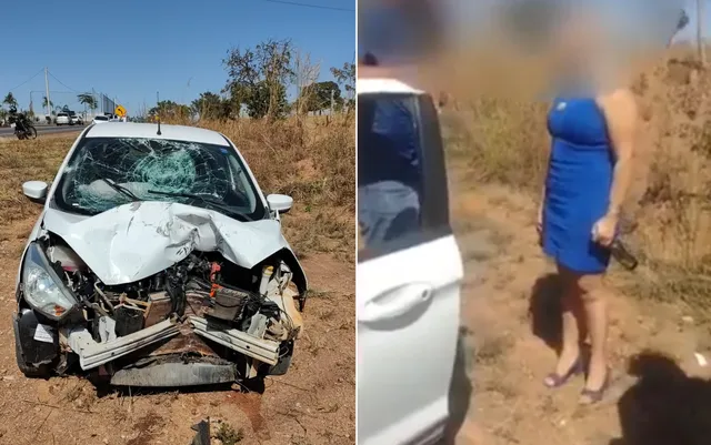 Em Senador Canedo, um motociclista morreu depois de ser atingido por um carro que era conduzido por uma mulher embriagada | Foto: Reprodução