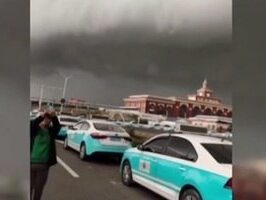 Supercélula: Fenômeno meteorológico raro surpreende no noroeste da China | Foto: Divulgação/ CCTV