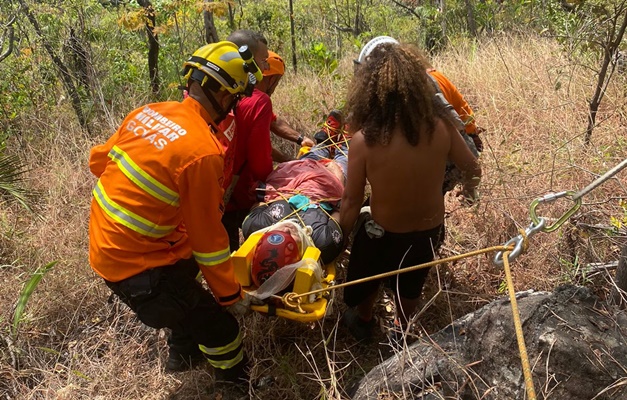 O acidente aconteceu  durante uma trilha em uma cachoeira em Cavalcante | Foto: Corpo de bombeiros