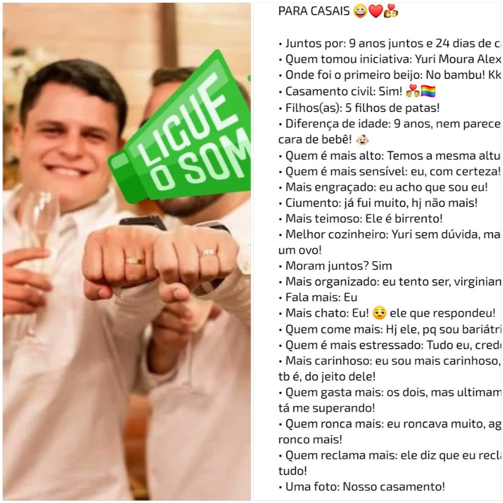 Yuri foi casado com outro homem, com quem esteve junto por mais de nove anos | Foto: Reprodução
