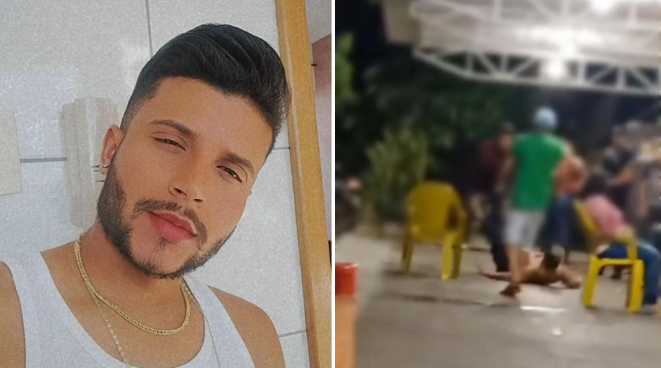 No vídeo, é possível ver várias pessoas sentadas em cadeiras de plástico amarelas, com os ânimos exaltados em um bar  | Foto: Reprodução