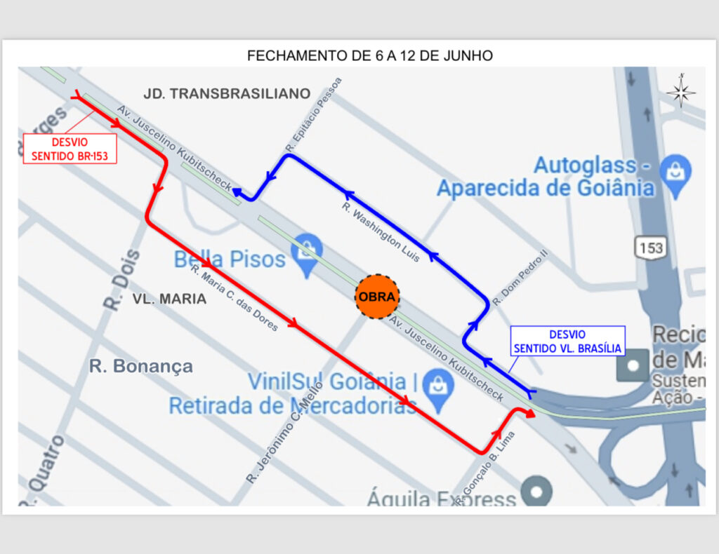 Trecho da Avenida São Paulo próximo à BR-153 ganhará dois novos retornos