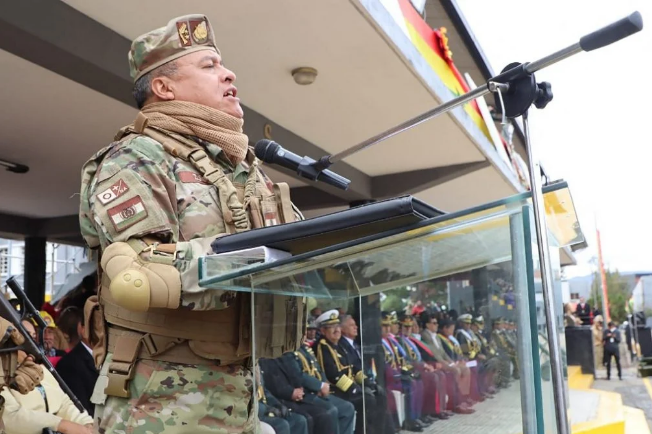 Juan José Zúñiga, general preso por liderar tentativa de golpe na Bolívia. Foto: AFP Photo/Bolivian Presidency