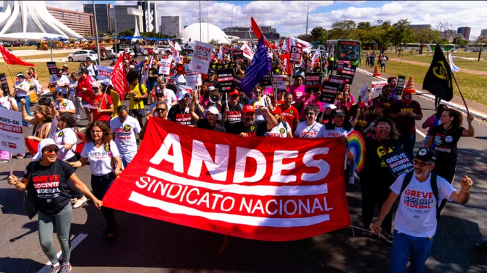 Greve dos docentes federais: manifestação do Andes em Brasília — Foto: Divulgação / Andes