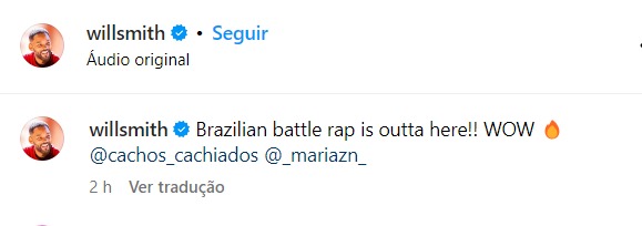 Will Smith reposta vídeo de rappers brasileiras; “Fora de série”