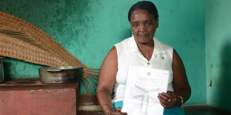 Maria Helena é representante da comunidade Recanto Dourado, em Abadia de Goiás, certificada pela Fundação Palmares (Fotos: André Bianchi/Secretaria Cidadã)