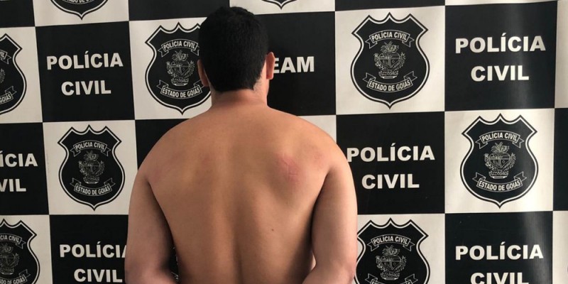 O suspeito foi preso em Goianésia por estuprar os primos (Foto: Divulgação/Polícia Civil) 