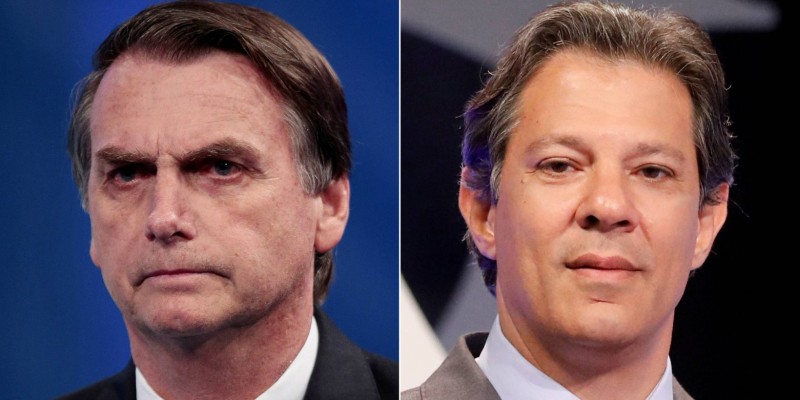 Distância de Bolsonaro em relação a Haddad passou para 14 pontos