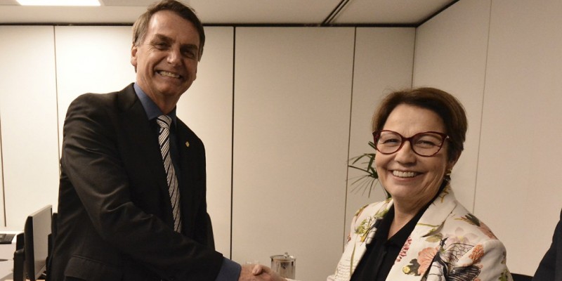 Presidente eleito, Jair Bolsonaro, incorpora Tereza Cristina ao ao Ministério da Agricultura (Foto: Divulgação) 