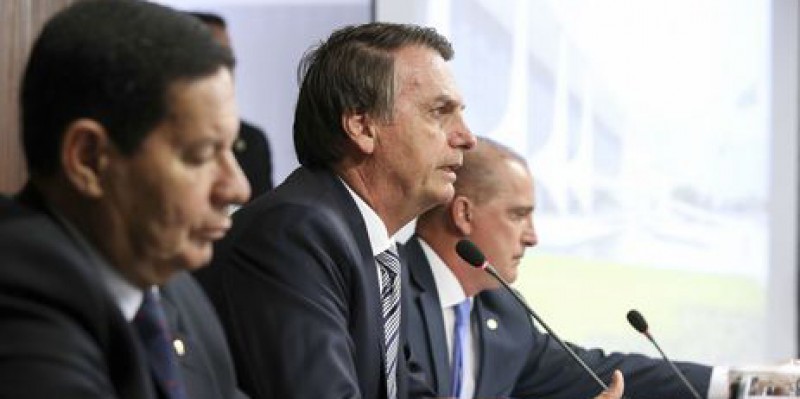 Jair Bolsonaro em primeira reunião ministerial (Foto: Marcos Corrêa/PR) 