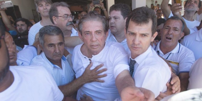 Médium João de Deus fez uma rápida aparição no Centro Dom Inácio de Loyola na manhã desta quarta-feira (12) (Foto: Divulgação) 