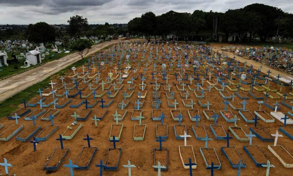 Imagem Ilustrando a Notícia: Brasil registra 10 mil mortos pela covid-19 em uma semana