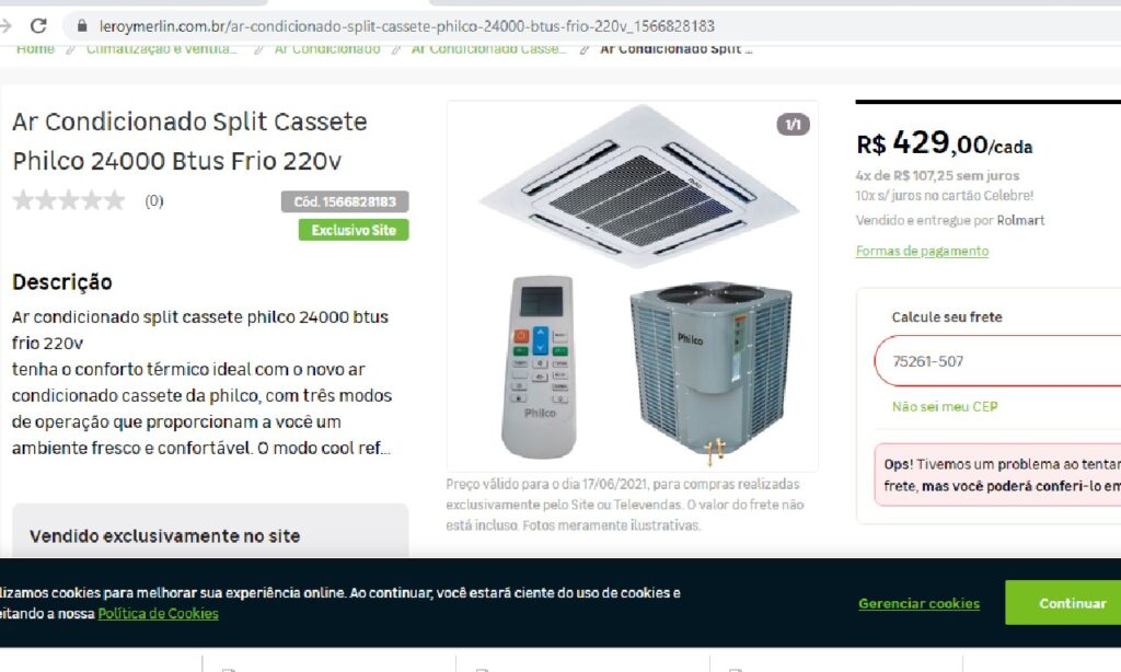 Imagem Ilustrando a Notícia: Erro em site faz loja vender ar-condicionado por menos de um décimo do valor real