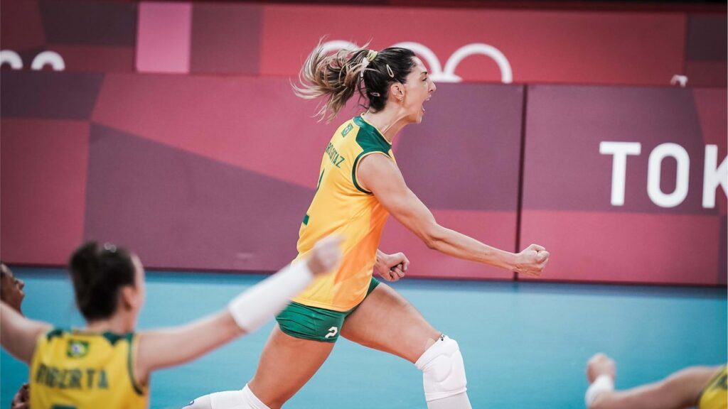 Imagem Ilustrando a Notícia: Brasil vence Japão e mantém invencibilidade no vôlei feminino nas Olimpíadas