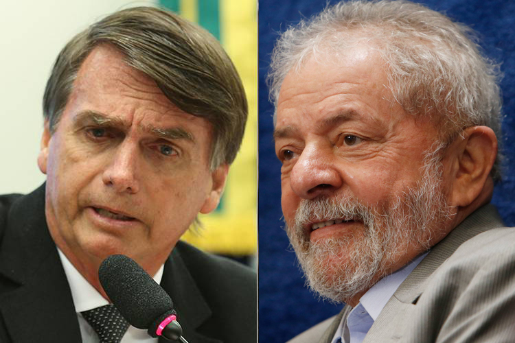 Imagem Ilustrando a Notícia: Bolsonaro e Lula estão empatados no Centro-Oeste