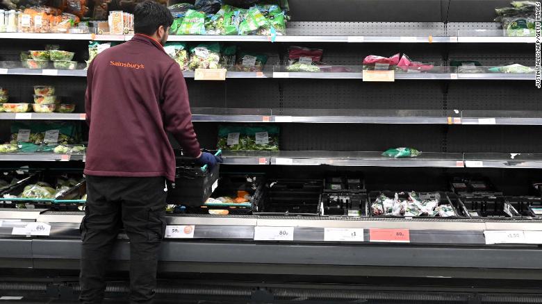 Imagem Ilustrando a Notícia: Com Brexit e pandemia, Reino Unido sofre escassez de alimentos e adia mudanças