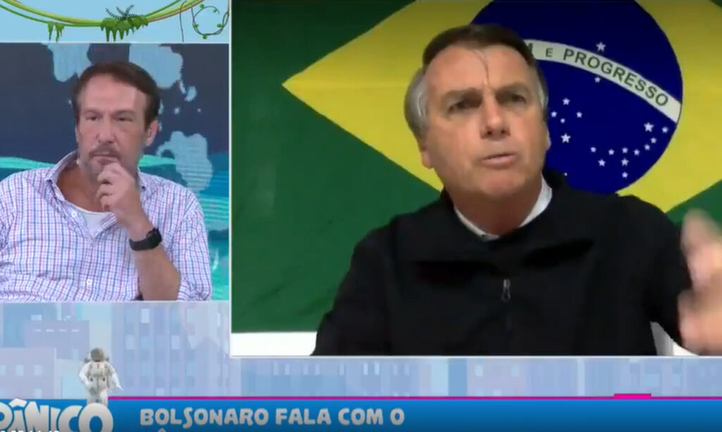 Imagem Ilustrando a Notícia: Bolsonaro abandona entrevista na Jovem Pan, após briga entre participantes; veja vídeo
