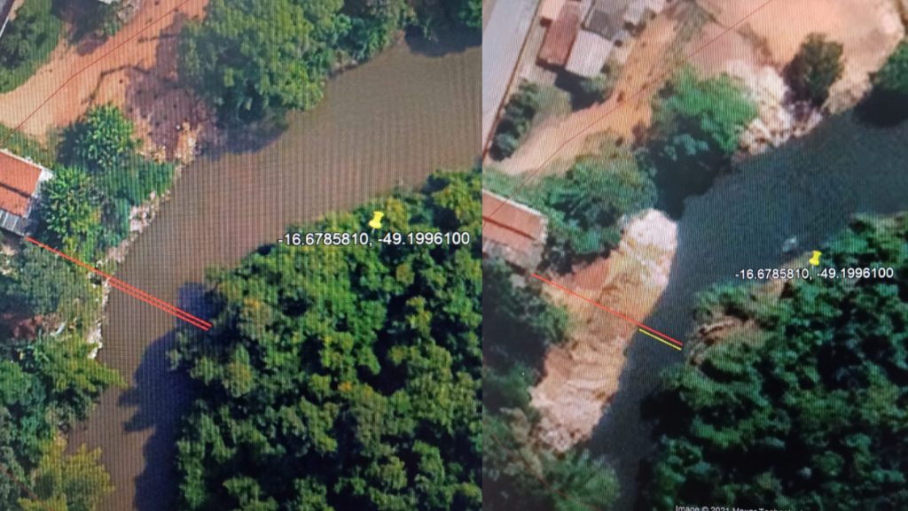 Imagem Ilustrando a Notícia: Veja como o Rio Meia Ponte está sendo aterrado devido despejo de entulhos