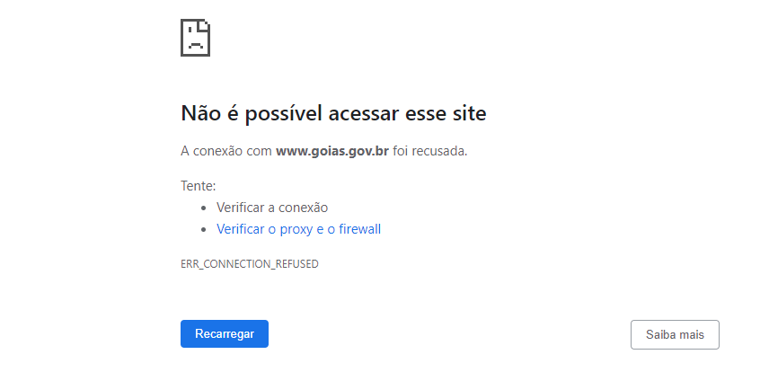 Imagem Ilustrando a Notícia: Sites do governo de Goiás estão fora do ar nesta quinta-feira (28)