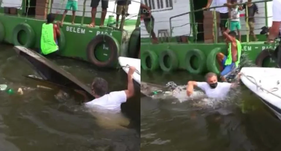 Imagem Ilustrando a Notícia: Após afundar barco de ribeirinho e estragar seu motor, Luciano Huck vira alvo de memes na internet