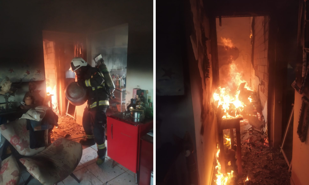Imagem Ilustrando a Notícia: Casa pega fogo no Jardim Dom Bosco, em Aparecida de Goiânia