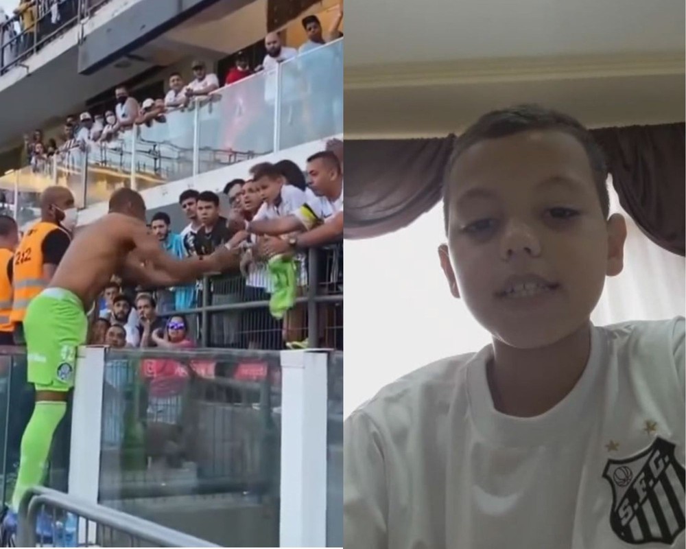 Imagem Ilustrando a Notícia: Entenda a história do menino de 9 anos hostilizado na Vila Belmiro por ganhar camiseta do time adversário