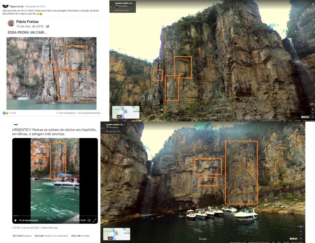 Imagem Ilustrando a Notícia: Agência de checagem afirma que rocha que caiu em Capitólio não é a de foto tirada em 2012