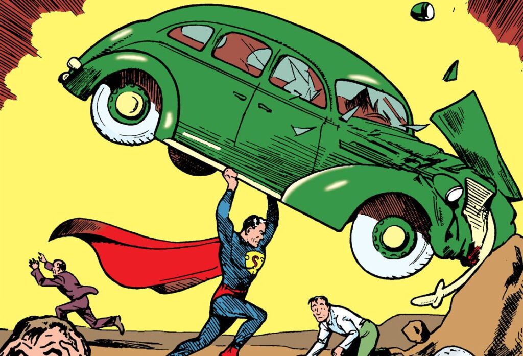Imagem Ilustrando a Notícia: Quadrinho que marca a primeira aparição de Superman é leiloado por US$ 3,18 milhões