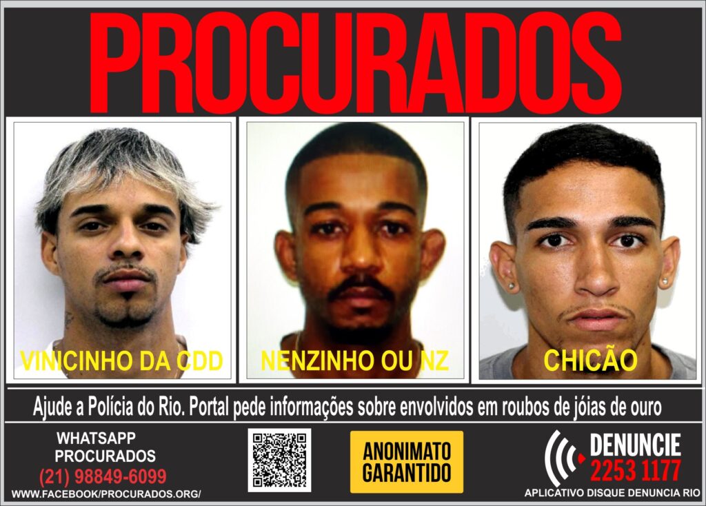 Imagem Ilustrando a Notícia: Maridão, Mequetrefe, Paçoquinha e Sem Canela estão entre apelidos dos procurados no RJ