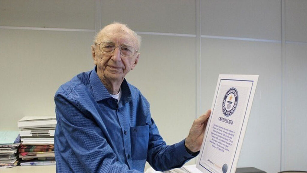 Imagem Ilustrando a Notícia: Guinness Book: conheça o brasileiro que trabalha há mais de 84 anos na mesma empresa
