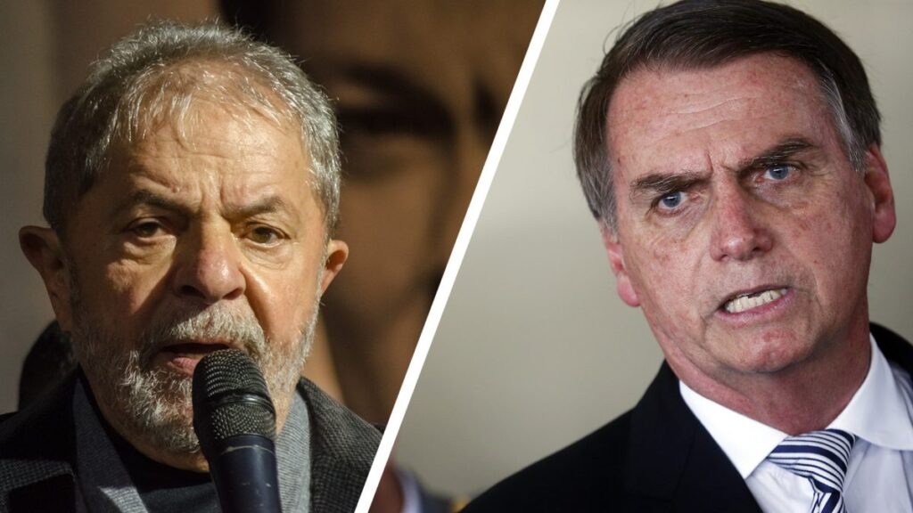 Imagem Ilustrando a Notícia: Lula tem 44% e Bolsonaro 31% das intenções de votos no primeiro turno, aponta Ipespe