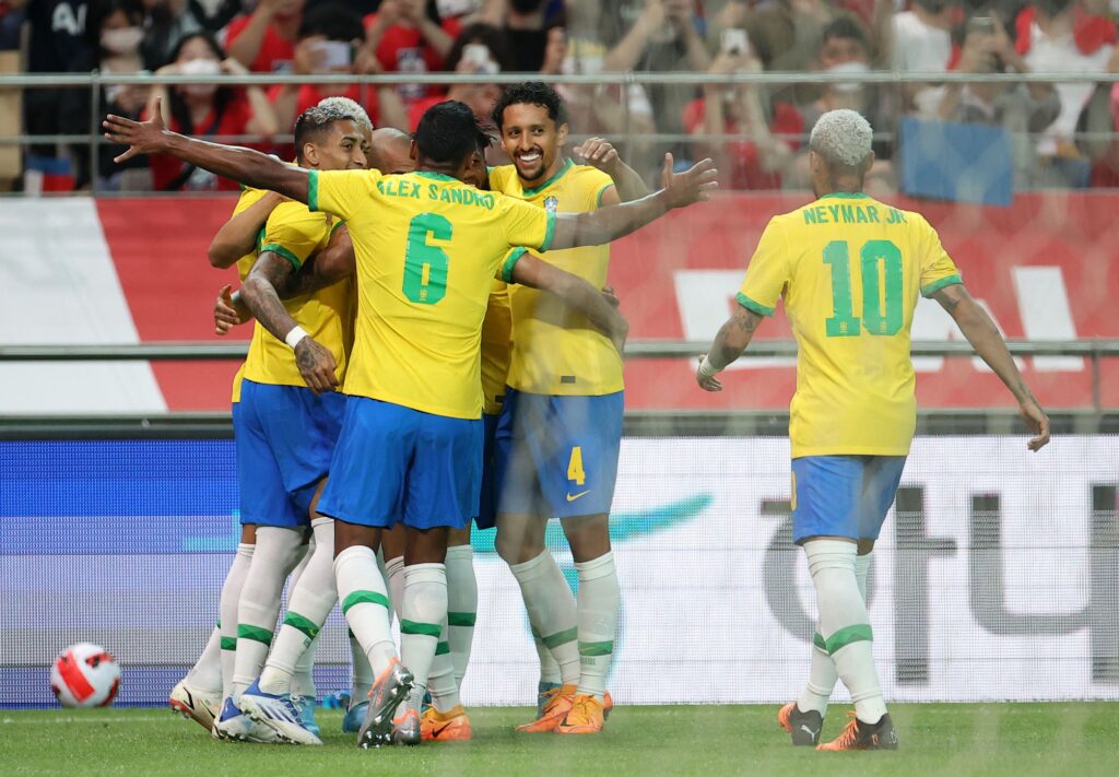 Imagem Ilustrando a Notícia: Com dois gols de Neymar, Brasil goleia Coreia do Sul em amistoso de preparação para a Copa
