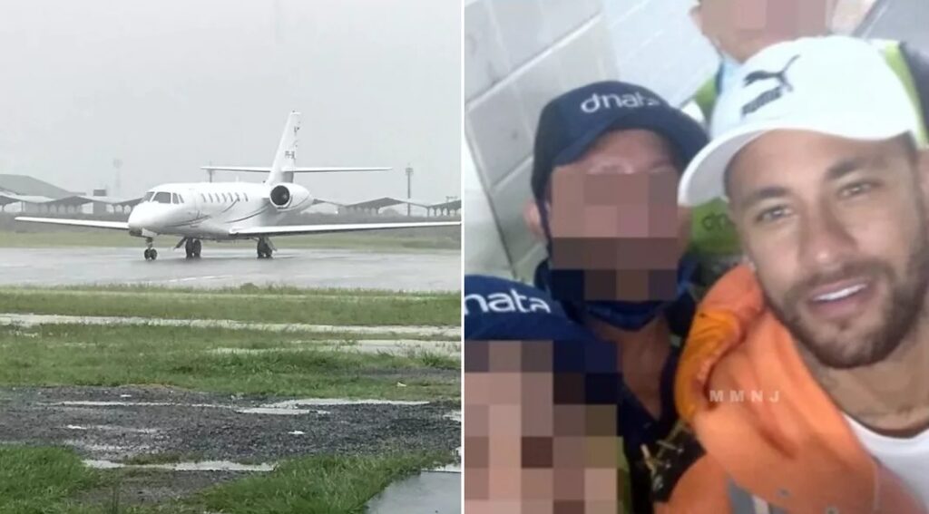 Imagem Ilustrando a Notícia: Avião que transportava Neymar e Bruna Biancardi faz pouso de emergência em Roraima; “foi só um susto”