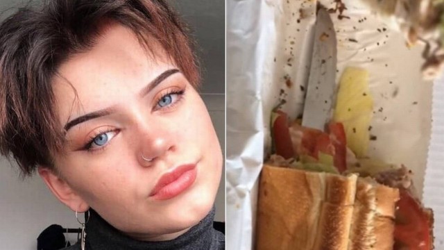 Imagem Ilustrando a Notícia: Ingrediente perigoso: grávida encontra faca dentro de sanduíche de fast food; assista
